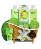 Fathers Day Home Spa Bath Basket Gift Set - Aromatherapy Kit with Natural Cucumber & Organic Melon - 12pc Skin Care Set for Men & Women - Buy Online on GoSupps.com
