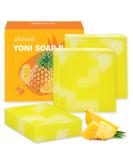 Organic 3 PCS Yoni Soap Bar | pH Balance Feminine Wash | Handmade Natural Deodorant for Women | Pineapple Scented Body Wash - Buy Online on GoSupps.com
