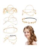 Bohemian Bridal Headpiece with Gemstone Tassel Chain - MTLEE 6-Piece Gold Head Chain Jewelry for Women - Buy Online on GoSupps.com