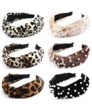 TOBATOBA Pearl and Leopard Headband for Women - Wide Knot Beaded Hair Accessory (Color 1) - Buy Online on GoSupps.com