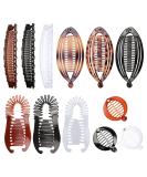Niaciswe Banana Hair Clips - 12 Pack Stylish Plastic Hair Clamps for Women & Girls | Fish Tail Design & Versatile Styles - Buy Online on GoSupps.com
