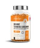 Organic Turmeric Curcumin Capsules - 2160mg High Strength with Black Pepper & Ginger - Soil Association Certified - Made in UK - VitaBright - Buy Online on GoSupps.com