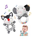 Shop Ballery 2-Piece Baby Rattles | Soft Plush Toys for 0-6 Months | Perfect Gripping & Rattling Fun - Buy Online on GoSupps.com