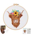 Louise Maelys Animal Embroidery Kits for Beginners with Highland Cow Pattern Adults Starter Cross Stitch Kit DIY Needlepoint Kits kit-11 - Buy Online on GoSupps.com