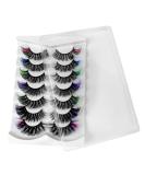 AMSDCN Luxury 3D Colored False Eyelashes Wholesale - 7/4 Pairs Dramatic and Colorful Mink Lashes (E02) - Buy Online on GoSupps.com