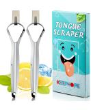 Dual Pack Tongue Cleaner Set for Adults & Children - Stainless Steel Tongue Scraper with Mini Hook - Best Oral Hygiene Tool - Buy Online on GoSupps.com