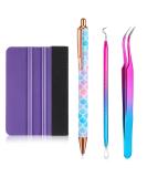 4 Pcs Pin Pen Weeding Tool Kit - Vinyl Squeegee, Tweezers, Weeders & More in Blue Purple - Buy Online on GoSupps.com
