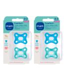 Shop MAM 100% Silicone Pacifier Comfort for Newborns - Extra Small & Light | 4-Pack with Sterilization Boxes | Ideal for Boys | International Shipping Available - Buy Online on GoSupps.com