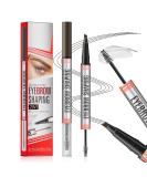 Microblading Eyebrow Pen - 2-in-1 Dual-Ended with 4-Fork-Tip & Brush Natural Brown Brows Effortlessly - International Shipping Available - Buy Online on GoSupps.com