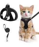 Cat Harness and Lead Set Soft Mesh Puppy Harness for Outdoor Escape-Proof Cat Kitten Harness with Leash Set for Walking Leash Adjustable Reflective Strips Vest Harnesses M Black - Buy Online on GoSupps.com