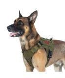OneTigris Tactical Dog Vest | Service Dog Harness | MOLLE Dog Training Harness 1000D Nylon - XL Ranger Green - Buy Online on GoSupps.com
