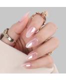 Polychrome Air Press On Nails Set - 30pcs Pink Glazed Almond Reusable Fake Nails with Glue & Tabs for Parties Events & Dating - Buy Online on GoSupps.com