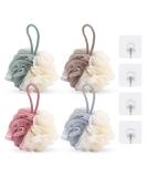 4x Baby Bathing Sponge Balls - Soft Shower Sponges Massage Bathing Accessories & Hooks - Buy Online on GoSupps.com