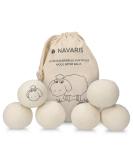 Navari's Eco-Friendly 6 Pack Wool Dryer Balls | Organic Fabric Softener Alternative | Sustainable & Reusable Tumble Dryer Solution - Buy Online on GoSupps.com