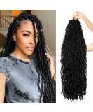 FAIRISE 8 Packs Faux Locs Crochet Hair - Long Soft 18 Inch Pre Looped Curly Wavy Goddess Locs for Black Women - Synthetic 1B Natural Black (Pack of 8) - Buy Online on GoSupps.com