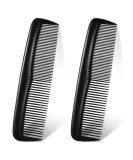 2-Piece Black Plastic Hair Combs Set - Fine and Standard Tooth Hair Cutting Comb for Women and Men - Hairdressing Styling Combs for Salon and Home Use - Buy Online on GoSupps.com