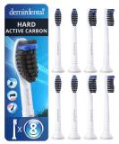 Active Charcoal Hard Toothbrush Heads Compatible with Philips Sonicare - 8 Pack Replacement Heads for Natural Cleaning - HX9058 - Buy Online on GoSupps.com