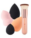 DUCare Flat Top Kabuki Foundation Brush with 4+1 Makeup Sponges Set - Professional Synthetic Blending Tool for Liquid and Powder Makeup - Buy Online on GoSupps.com