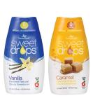 SweetLeaf Sweet Drops Variety Pack - Caramel & Vanilla Flavored Stevia Sweetener, 1.7 Fl Oz (Pack of 2) Zero Calories, Sugar-Free, Gluten-Free, Non-GMO, Keto Friendly - Buy Online on GoSupps.com