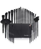 Yuwaku 32pcs Professional Makeup Brush Set - Kabuki Brushes for Face, Eyes, Shadow, Eyeliner, Foundation, Blush, Lip - Black - Buy Online on GoSupps.com