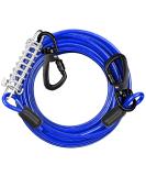 Hofleine 5m Dog Tie Out Cable with Shock-Damping Spring - Durable Linen Leash for Medium & Large Dogs - Perfect for Camping & Parks - Blue - Buy Online on GoSupps.com