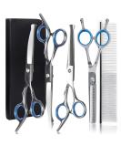 NiCoLa Pet Grooming Scissors Set - 6-Inch Professional Pet Grooming Scissors Set Titanium Pet Groomer Set Straight and Curved and Sparse Scissors/Shears Set - Buy Online on GoSupps.com