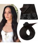 Elailite 100% Remy Human Hair Clip in Extensions - Double Wefts Thick Volume 35cm 120g - #1B Natural Black - Buy Online on GoSupps.com