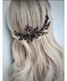 Aimimier Bridal Black Crystal Hair Pins Classical Wedding Back Comb Prom Party Festival Hair Accessories for Women and Girls - Buy Online on GoSupps.com