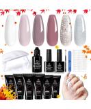 Beetles Poly Nail Gel Kit - 6 Colors Soak Off UV Lamp Extension Gel with Base & Top Coat for DIY Manicure - Fall Winter French Nails - Buy Online on GoSupps.com