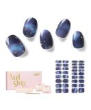 NAILOG Semi Cured Gel Nail Strips 34 pcs Salon-Quality Gel Nail Stickers Long Lasting Nail Wraps for Women with Soft Gel Finish Starry Night - Buy Online on GoSupps.com