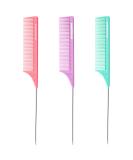 3PCS Hair Rat Tail Combs Set for Women - Teasing Fine Tooth Comb - Pink Purple Green - Buy Online on GoSupps.com