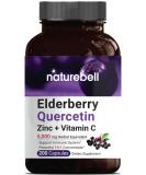 Sambucus Elderberry Capsules 5000mg with Quercetin, Zinc & Vitamin C - 200 Capsules, Immune System Support Formula - Buy Online on GoSupps.com