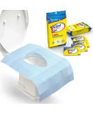 Disposable Waterproof Toilet Seat Covers (20 Pack) - XL Size for Adults & Kids - Ideal for Travel, Public Restrooms, Airplane & Camping - Buy Online on GoSupps.com