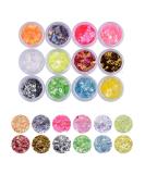 Nail Art Glitter Mylar Slices - 12 Irregular Colors of Sequins & Foil Flakes for Stunning Nail Designs - Buy Online on GoSupps.com