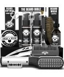 Beard Straightener Grooming Kit for Men, Beard Growth Kit, Beard Wash, Brush & Comb, Unscented Growth Oil, All Natural Chanel Balm, Conditioner, Razor & Scissors, Great Gift Black - Buy Online on GoSupps.com