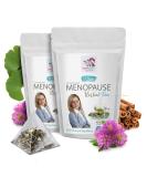 Menopause Herbal Tea - Caffeine Free - Hormonal Balance & Hot Flashes Relief - 28 Days Supply - Black Cohosh, Gingko, Red Clover & More - Menopause Support Tea - Buy Online on GoSupps.com