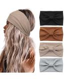 Aceorna Wide Knotted Headbands 4 Pcs - Stretchy Yoga Hair Bands for Women & Girls (Style A) - Buy Online on GoSupps.com