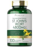 St John's Wort Capsules 4800mg | 300 Count | Non-GMO Gluten Free Supplement | Standardized Extract by Carlyle - Buy Online on GoSupps.com