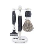 JAG Shaving Razor Set - 3-Part Luxury Gift Set with Brush Blades & Rack - Ultimate Black Shaving Experience - Buy Online on GoSupps.com