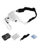 Joybest Headband Magnifier with LED Light - Handsfree Magnifier Glasses for Reading, Jewelry Loupe, Watch Repair, Sewing & More - Includes 5 Replaceable Lenses - Buy Online on GoSupps.com