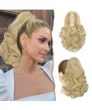Sofeiyan 28cm Clip-In Ponytail Extensions - Curly Light Blonde Synthetic Hair for Women - Buy Online on GoSupps.com