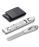VOGARB Portable Nail Clippers for Thick Nails - Wide Jaw Opening Cutter with File - Travel Toenail & Fingernail Trimmer - Silver - Buy Online on GoSupps.com