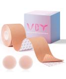 VBT Boob Tape - Breast Lift & Body Tape with Silicone Reusable Adhesive Bra - Nude Beige - 2 inch - A-G Cup Sizes - Buy Online on GoSupps.com