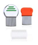 SunGrow Louse Combs Set - 2 Stainless Steel & 1 Plastic Dandruff Comb | Scalp Care for All Hair Types | 3 Piece Grooming Kit for Men & Women - Buy Online on GoSupps.com