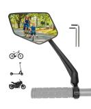 Reezer bike mirror on the left with extra large mirror area - 360 adjustable bike mirror for e -bike & e -scooter handlebar - rear view mirror compatible with all models - e -bikes accessories - Buy Online on GoSupps.com