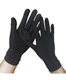 Copper Compression Arthritis Gloves Full Finger for Carpal Tunnel and Hand Pain | Unisex, Small, Black - Buy Online on GoSupps.com