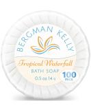 Bulk BERGMAN KELLY Tropical Waterfall Hotel Soap Bars 0.5 oz - 100 Pack | Individually Wrapped, Travel Size Mini Toiletries for Airbnb, Motel & Guest Bathroom - Buy Online on GoSupps.com