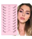 Sixstarhair Wispy Cat Eye Half Lashes - 10 Pairs of Natural Handmade False Eyelashes with Clear Band for Corner Lashes - H-W8 - Buy Online on GoSupps.com