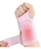 Compression Wrist Brace for Men & Women - Adjustable Night Support for Wrist Pain Carpal Tunnel Arthritis & Tendonitis - Small/Medium Pink Right Hand - Buy Online on GoSupps.com