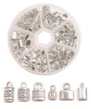 100PCS Antiqued Silver Metal Cord End Caps for Leather Art - ChangJin One Box - Buy Online on GoSupps.com